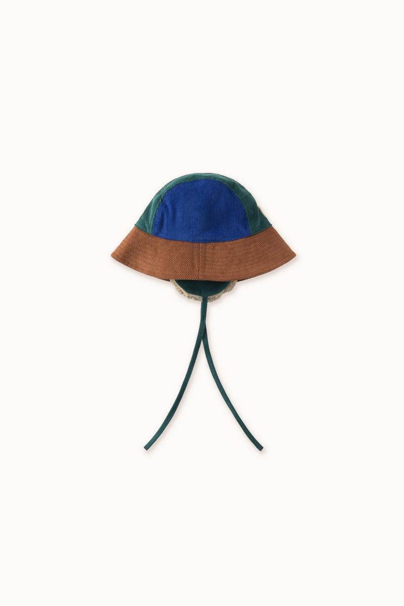 COLOR BLOCK BUCKET HAT - DARK BROWN