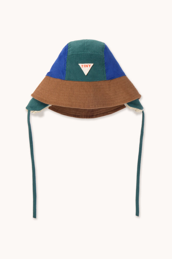 COLOR BLOCK BUCKET HAT - DARK BROWN