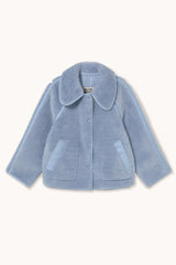 FAUX FUR COAT - DENIM BLUE