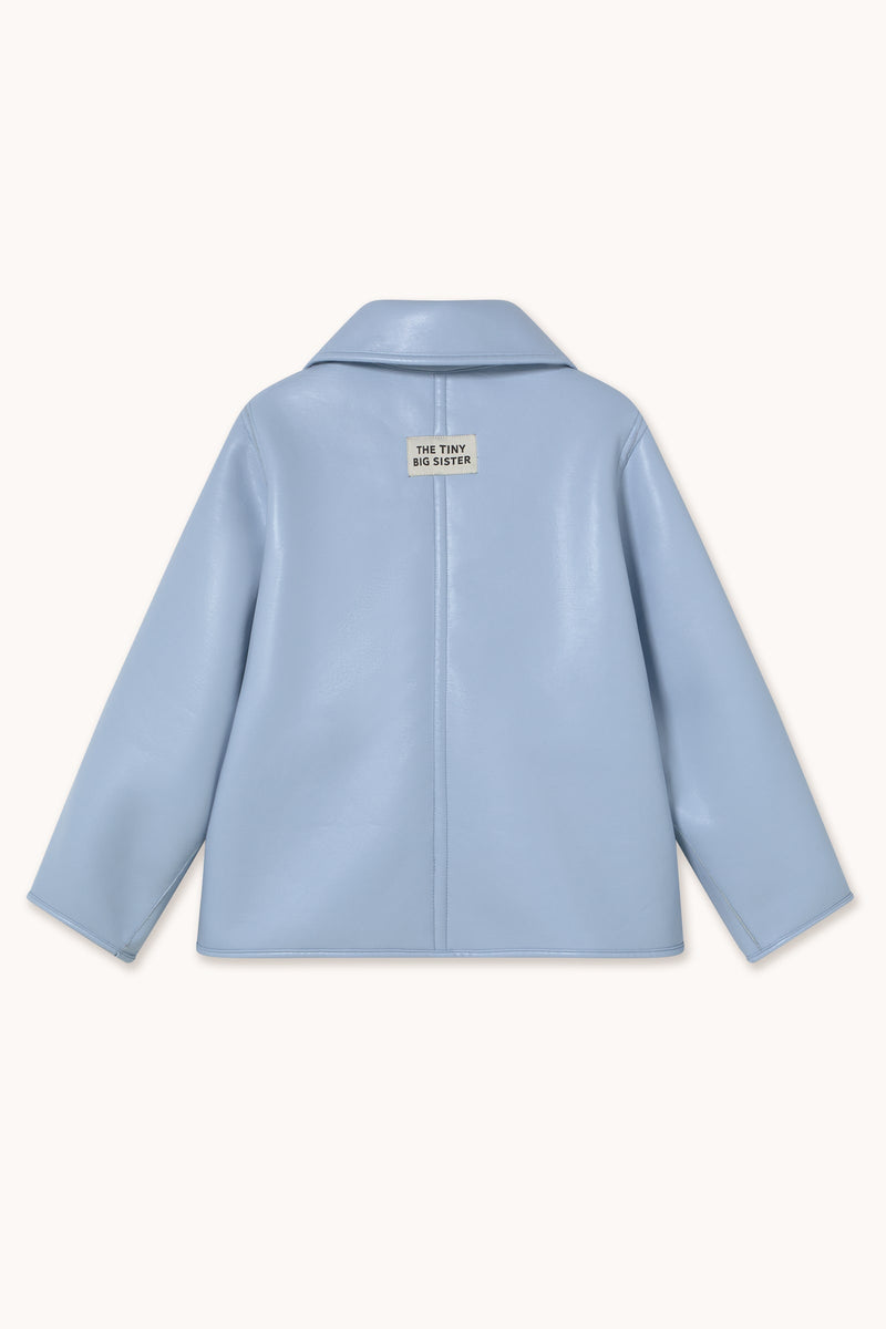 FAUX FUR COAT - DENIM BLUE