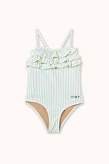 CYAN FINE STRIPES SWIMSUIT - LIGHT CYAN