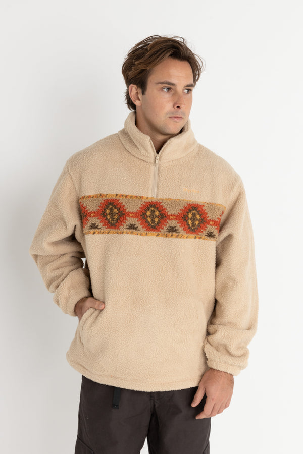 DUNE HALF ZIP PULLOVER - TOBACCO
