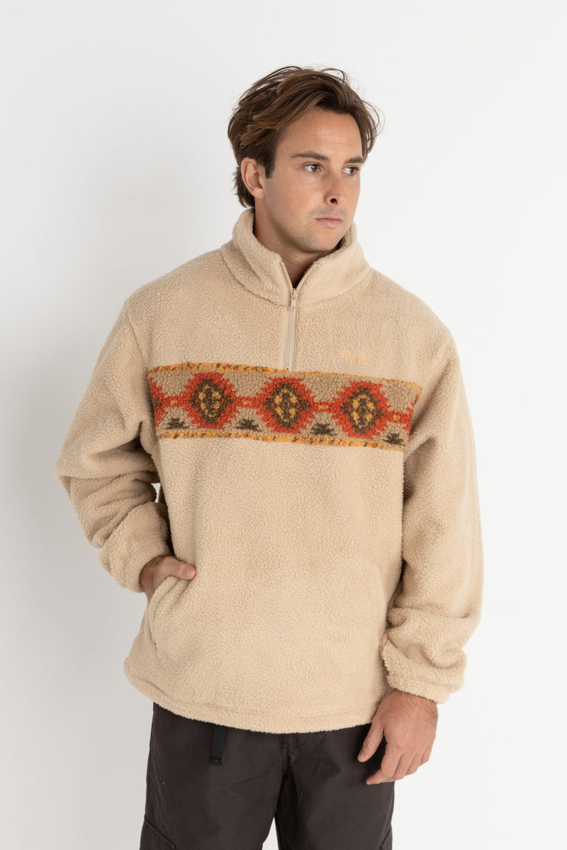 DUNE HALF ZIP PULLOVER - TOBACCO