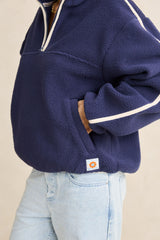 CAMP HALF ZIP SHERPA PULLOVER OCEAN