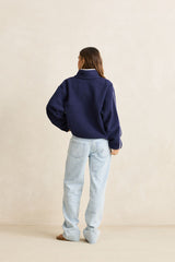 CAMP HALF ZIP SHERPA PULLOVER OCEAN