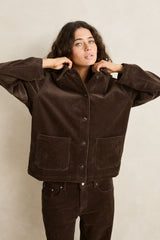 LUCA CORD SHACKET CHOCOLATE
