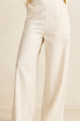 LINEN WHIP STITCH WIDE LEG PANT NATURAL