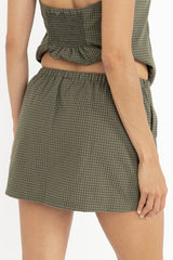 LOUISE CHECK SKORT - OLIVE