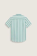 KIDS LAWSON STRIPE SS WHITE/VIVID VERDANT