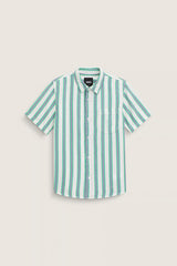 KIDS LAWSON STRIPE SS WHITE/VIVID VERDANT