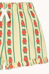 ROSE PATTERN SHORTS - DUSTY YELLOW