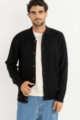 MOHAIR BUTTON UP KNIT - BLACK