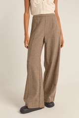 WHITEHAVEN WIDE LEG PANT - CHOCOLATE