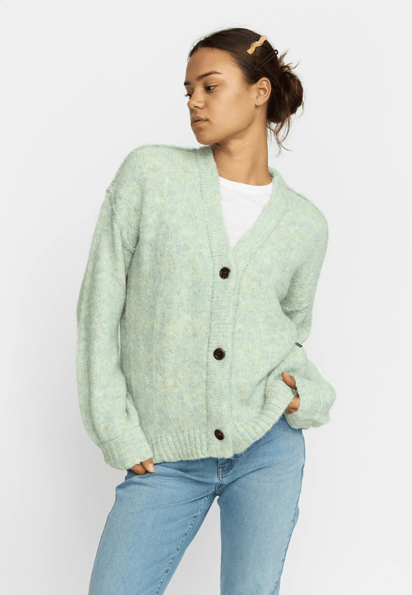 KNITTED MOHAIR CARDIGAN - MINT