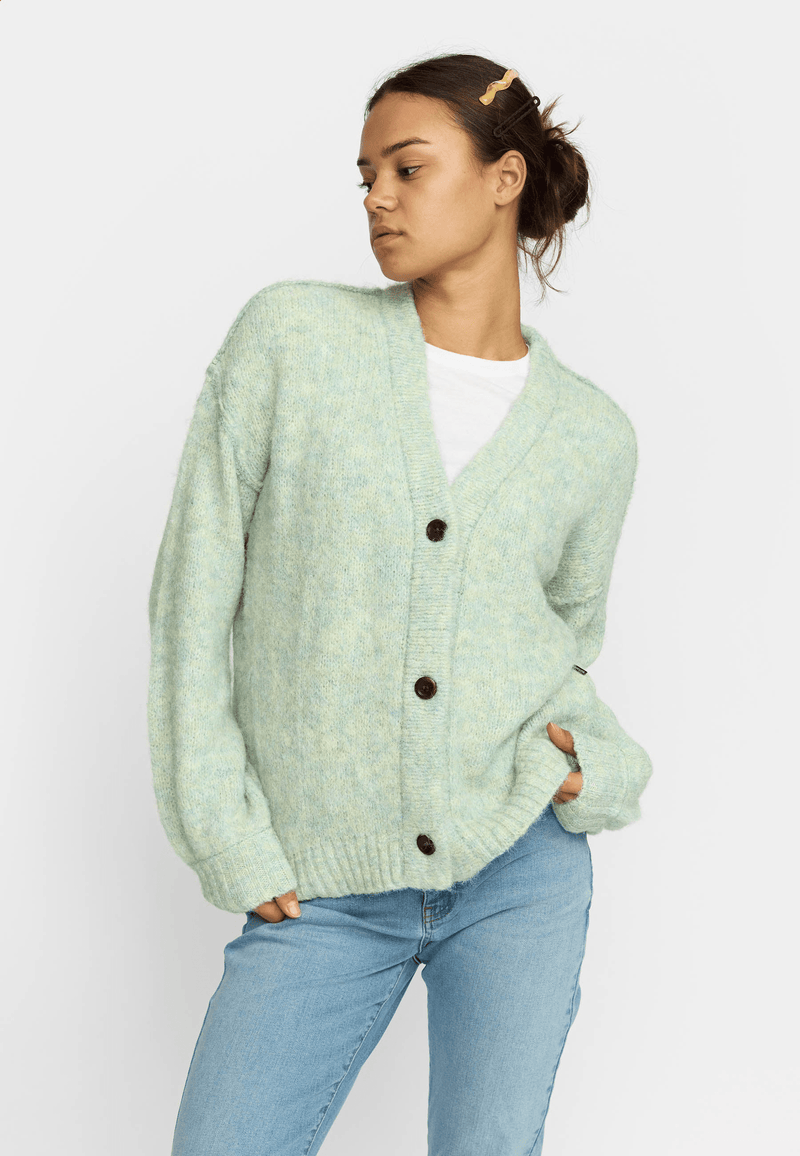 KNITTED MOHAIR CARDIGAN - MINT