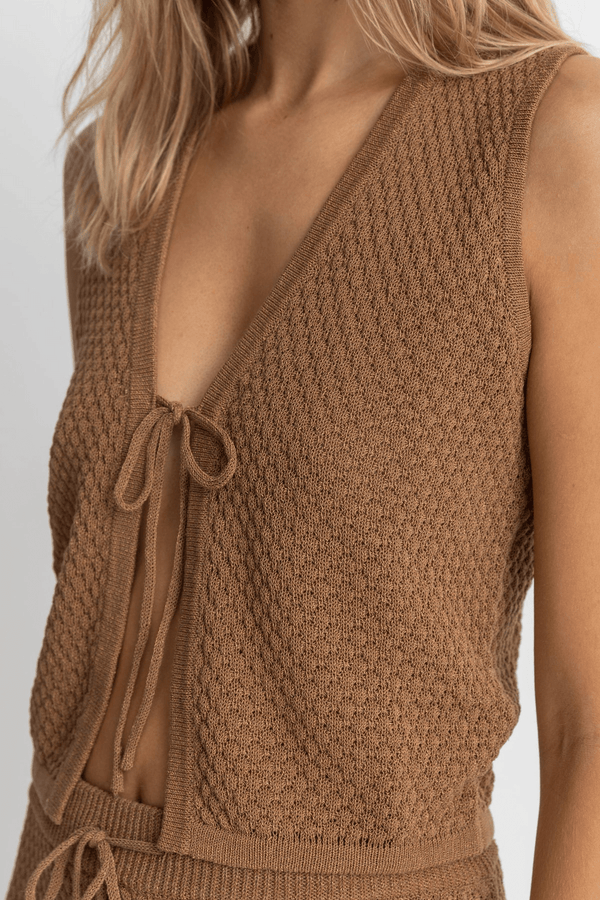 JOSSIE KNIT VEST - CHOCOLATE 24FW