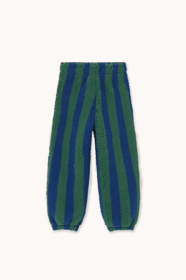 STRIPES SHERPA SWEATPANT - DARK GREEN/ LIGHT NAVY