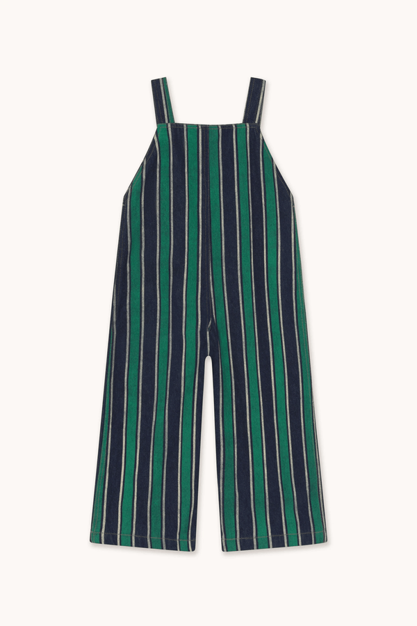 RETRO STRIPES DENIM DUNGAREE - EMERALD