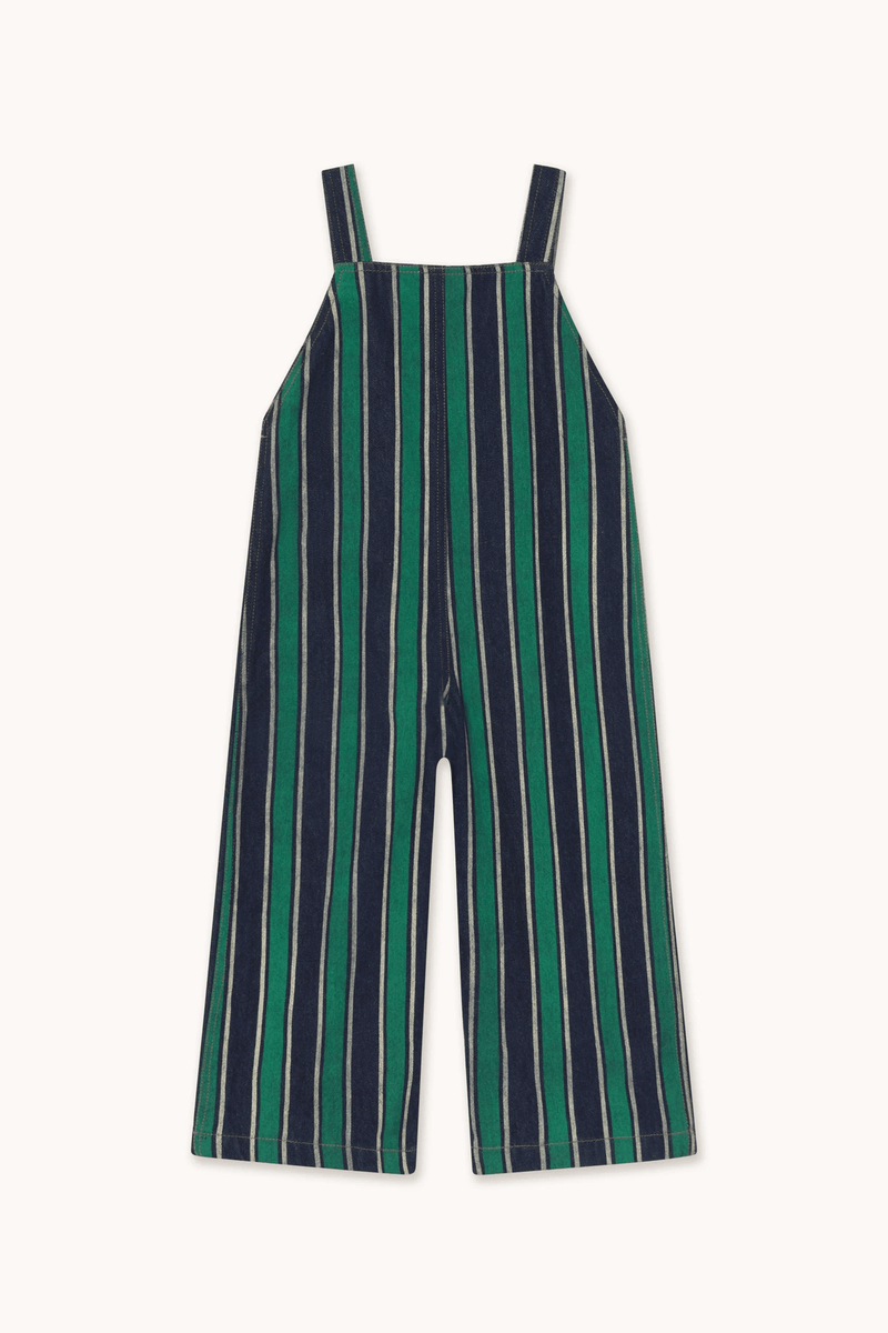 RETRO STRIPES DENIM DUNGAREE - EMERALD
