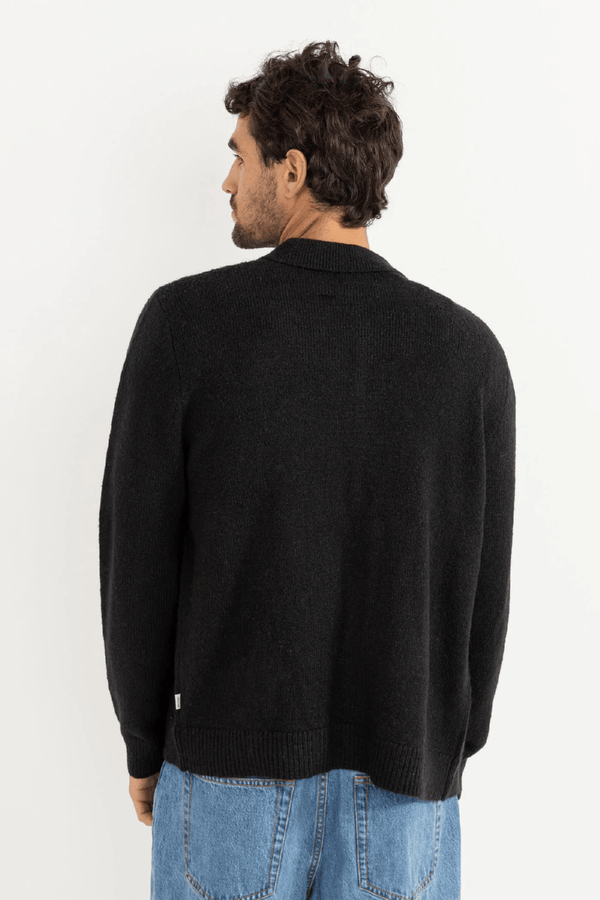 MOHAIR BUTTON UP KNIT - BLACK