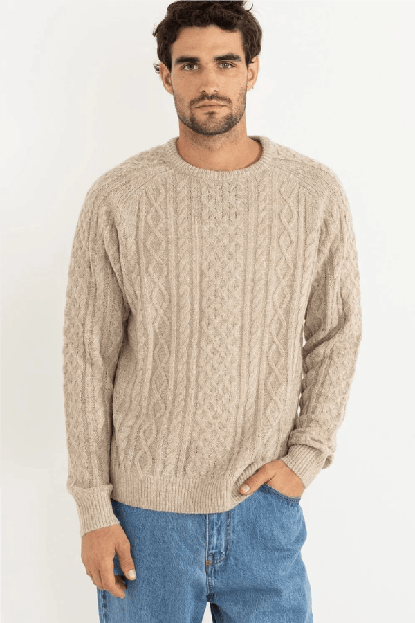 MOHAIR FISHERMANS KNIT - OATMEAL