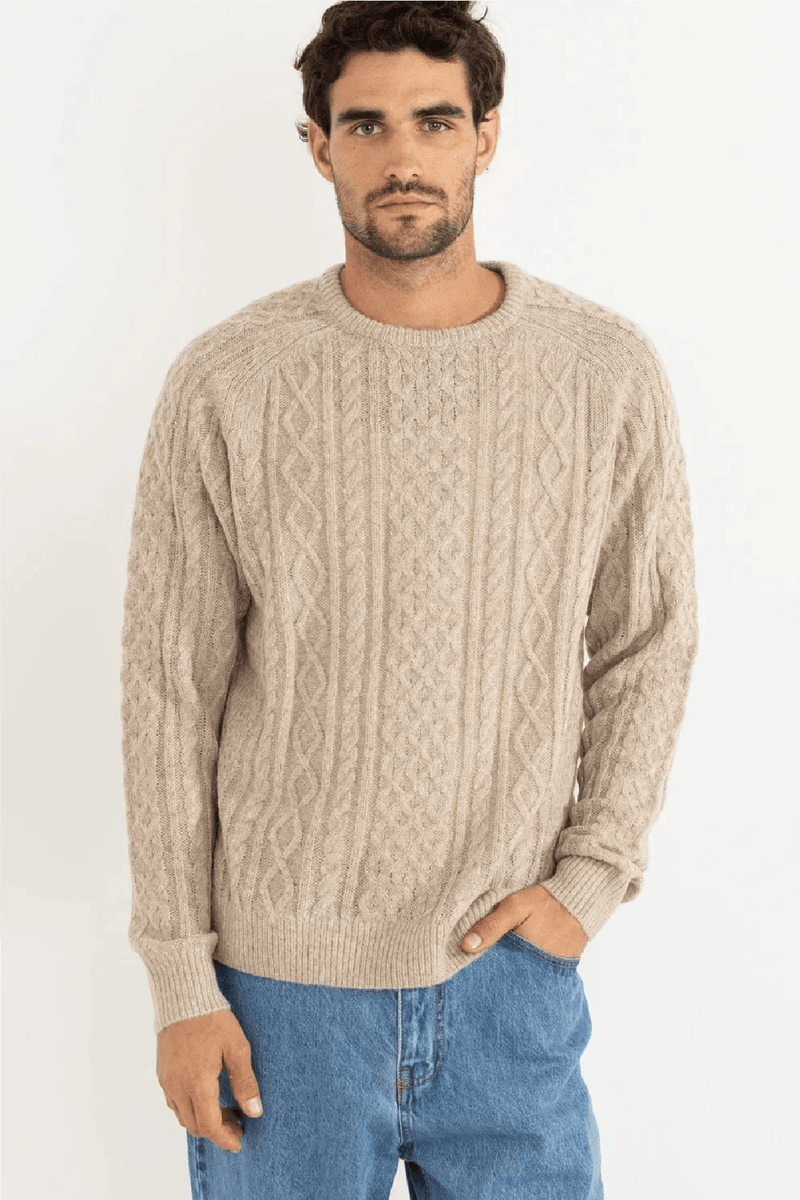 MOHAIR FISHERMANS KNIT - OATMEAL