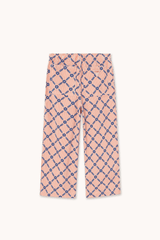 FLOWER GRID WOVEN PANT - LIGHT CREAM