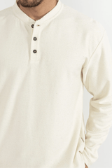 VINTAGE TERRY LS HENLEY - NATURAL