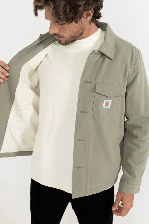 SHERPA LINED WORK SHIRT - SAGE