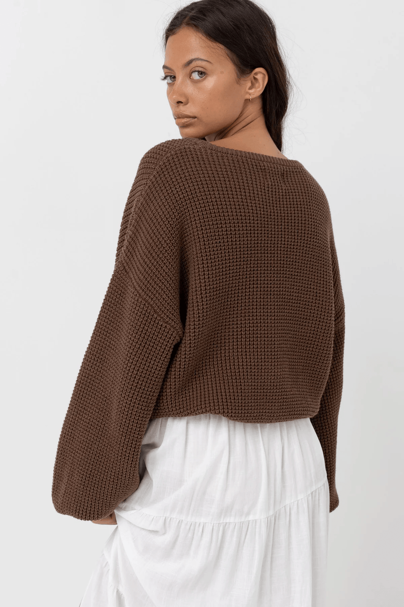 CLASSIC KNIT JUMPER - CHOCOLATE