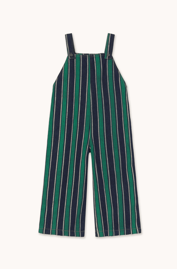 RETRO STRIPES DENIM DUNGAREE - EMERALD