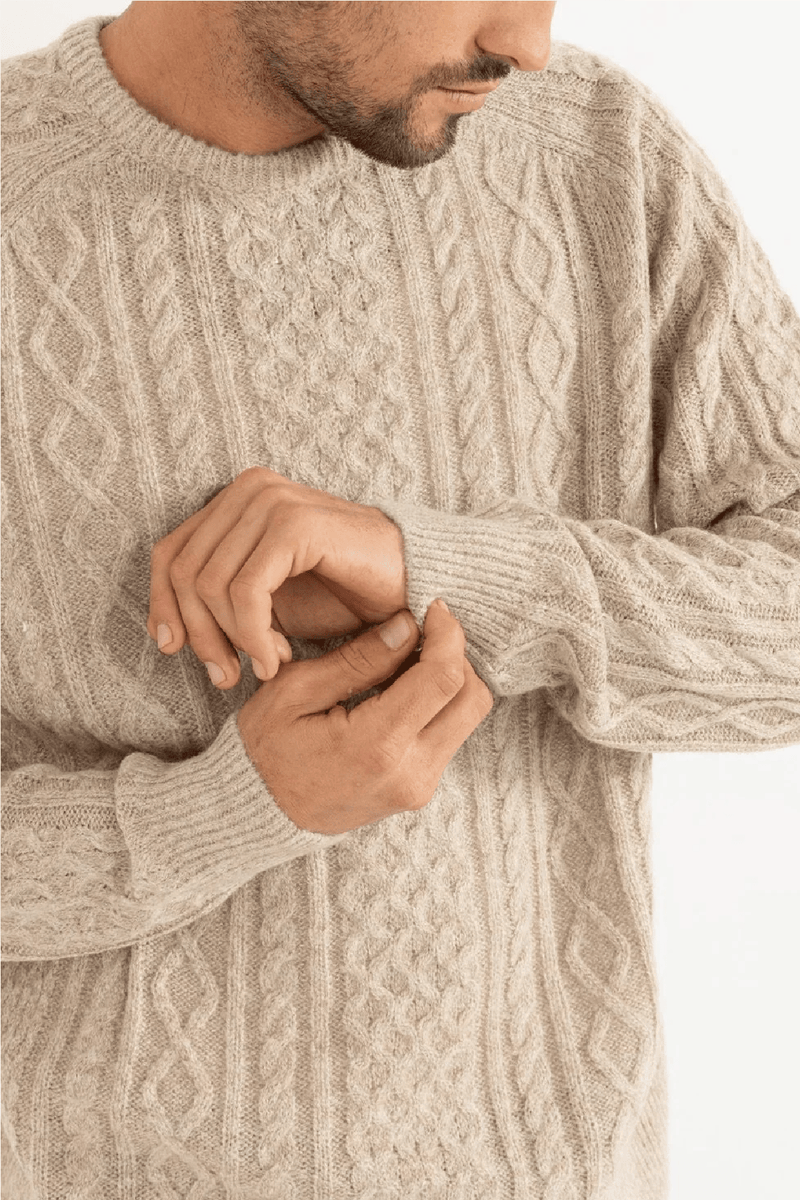 MOHAIR FISHERMANS KNIT - OATMEAL