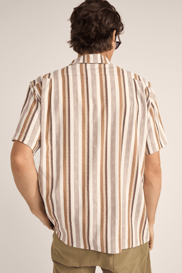 PAISLEY STRIPE SS SHIRT - CEDAR