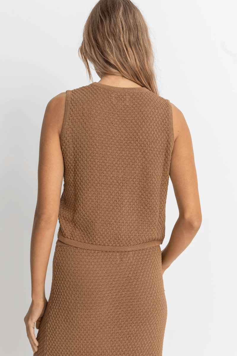 JOSSIE KNIT VEST - CHOCOLATE 24FW