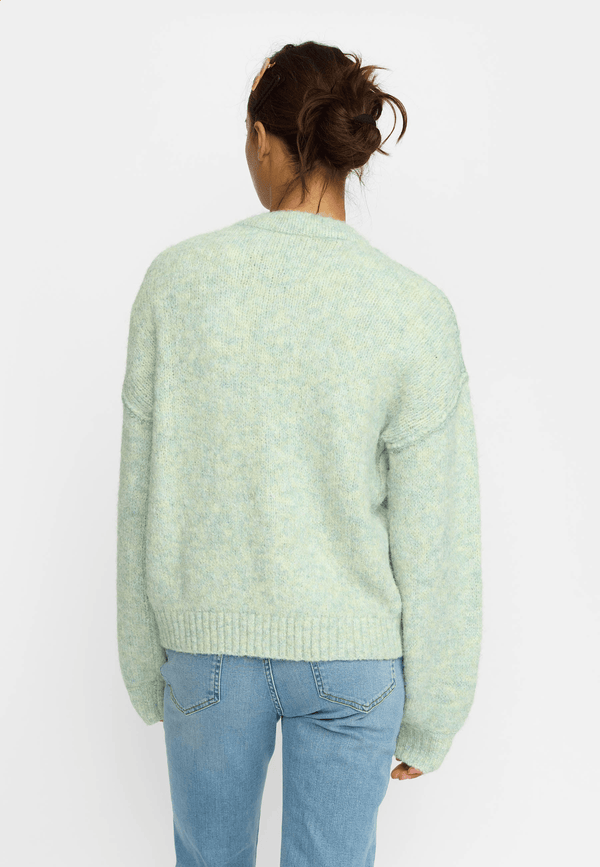KNITTED MOHAIR CARDIGAN - MINT