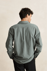CLASSIC LINEN LS SHIRT - SILVER PINE