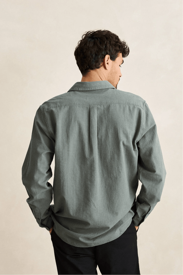CLASSIC LINEN LS SHIRT - SILVER PINE