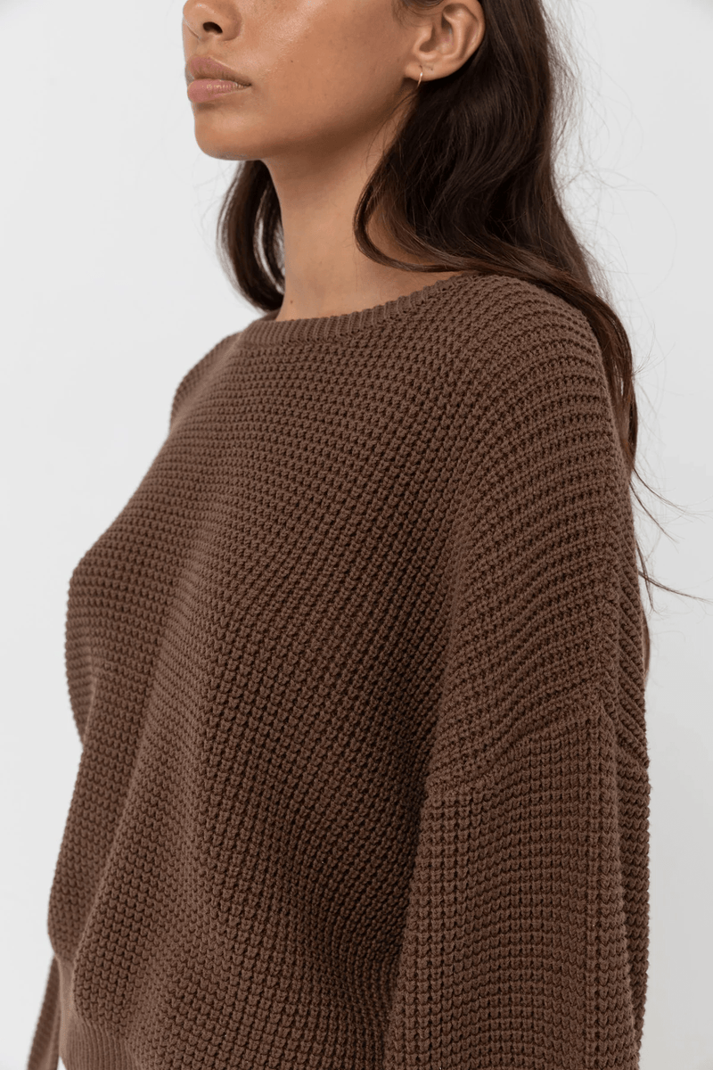 CLASSIC KNIT JUMPER - CHOCOLATE