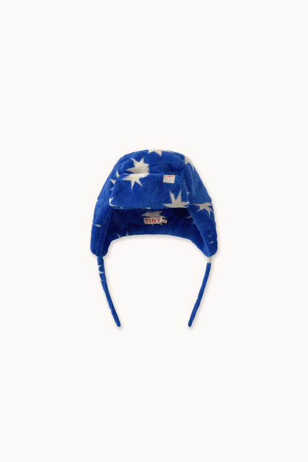 STARS EARFLAP BEANIE - DARK BLUE