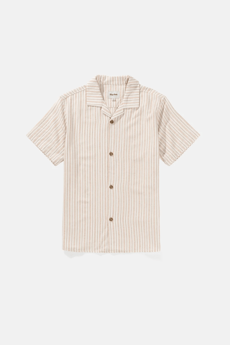 Vacation Stripe Ss Shirt - Natural