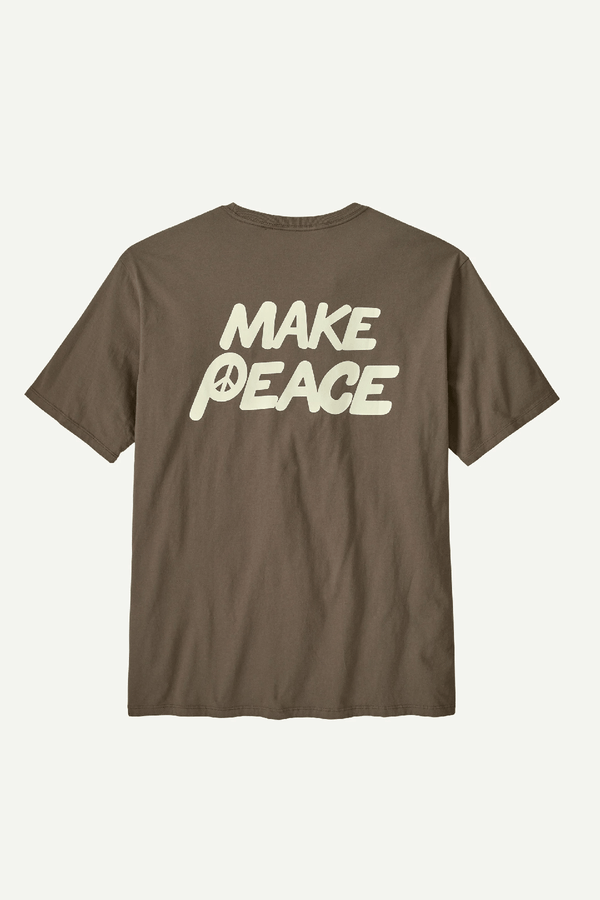M'S BALANCE ORGANIC T-SHIRT - PEACE SEEDS: MARLOW BROWN