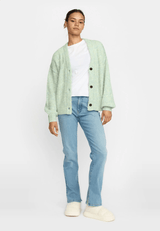 KNITTED MOHAIR CARDIGAN - MINT