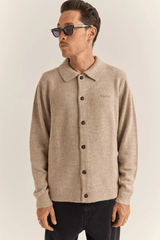 MOHAIR BUTTON UP KNIT - NATURAL