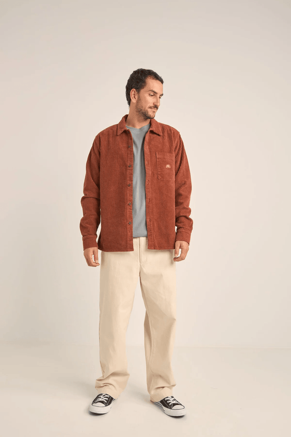 CORDUROY LS SHIRT - RUST