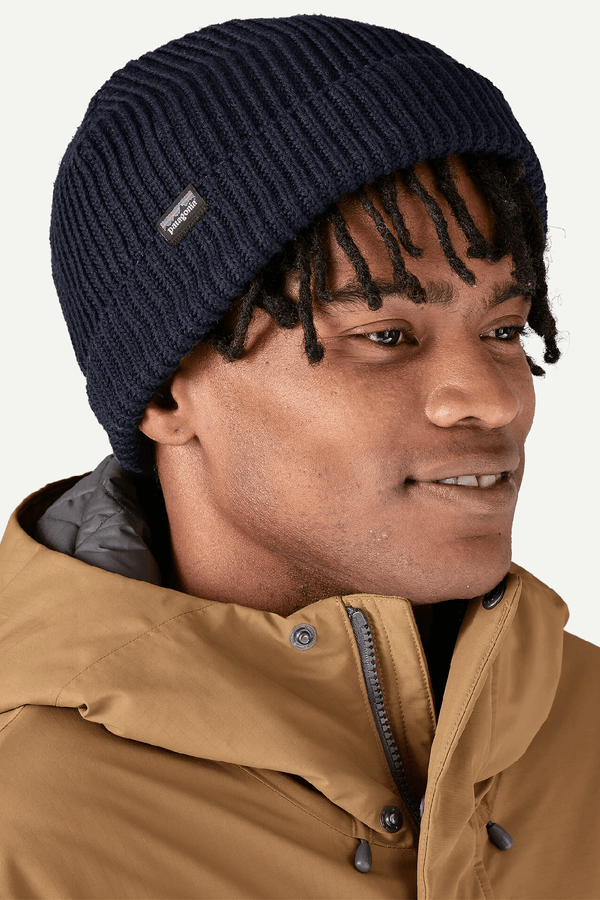 FISHERMANS ROLLED BEANIE - NAVY BLUE