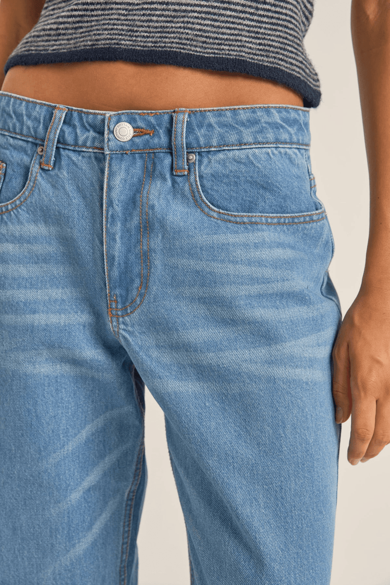 WASHED OUT DENIM PANT - BLUE