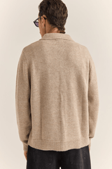 MOHAIR BUTTON UP KNIT - NATURAL