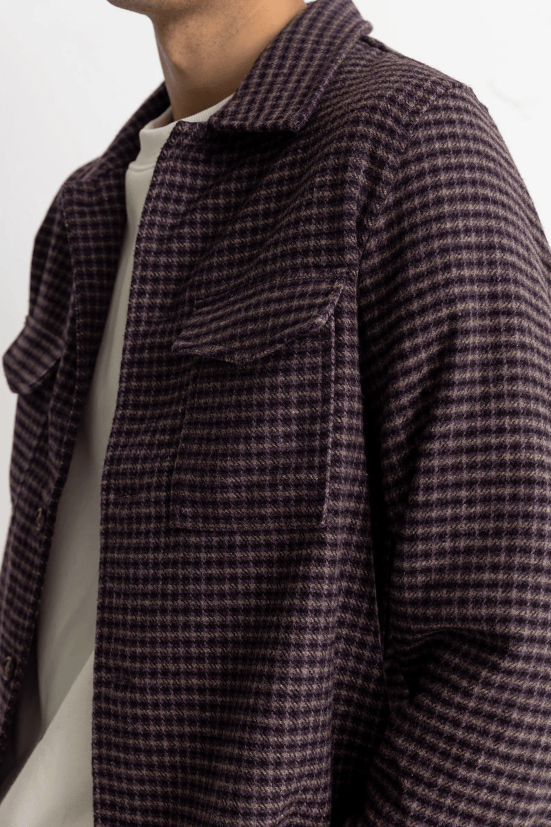 CHECK OVERSHIRT - PLUM 24FW