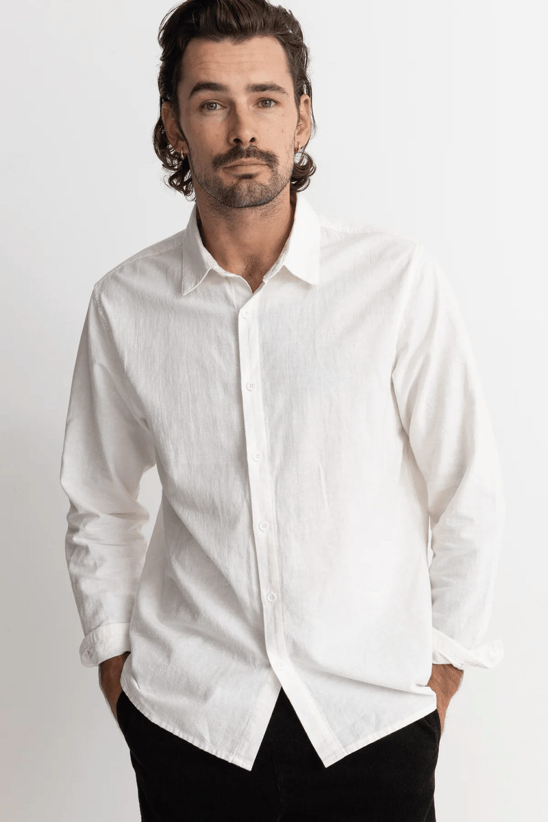 CLASSIC LINEN LS SHIRT - WHITE 24FW