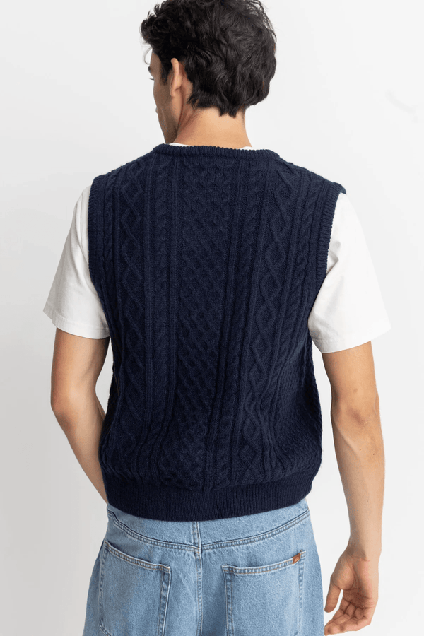 MOHAIR KNIT VEST - NAVY 24FW